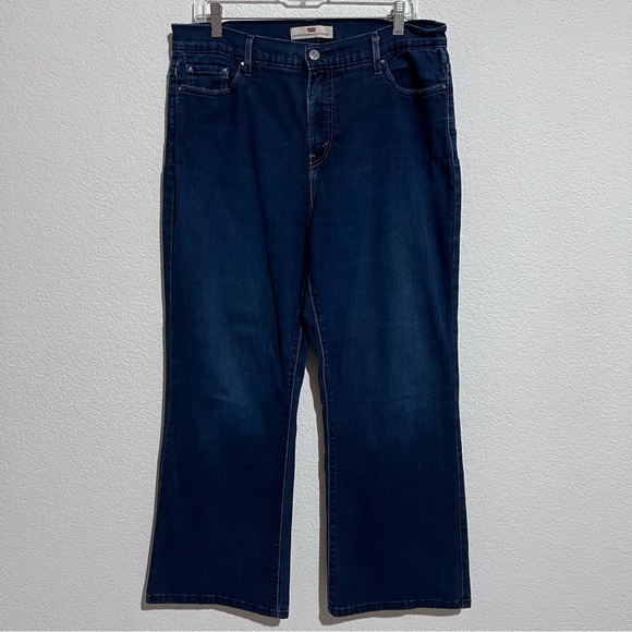Levi's Dark Wash Perfectly Slimming 512 High Rise Bootcut Stretch Jeans Size 16 - Picture 1 of 11